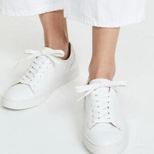 Frye Women's Tumbled Leather Ivy Low Lace Sneakers White Size 9  M